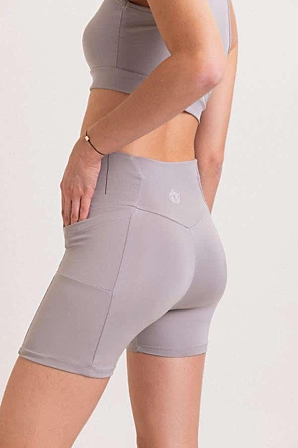 Grey Mini Biker Shorts