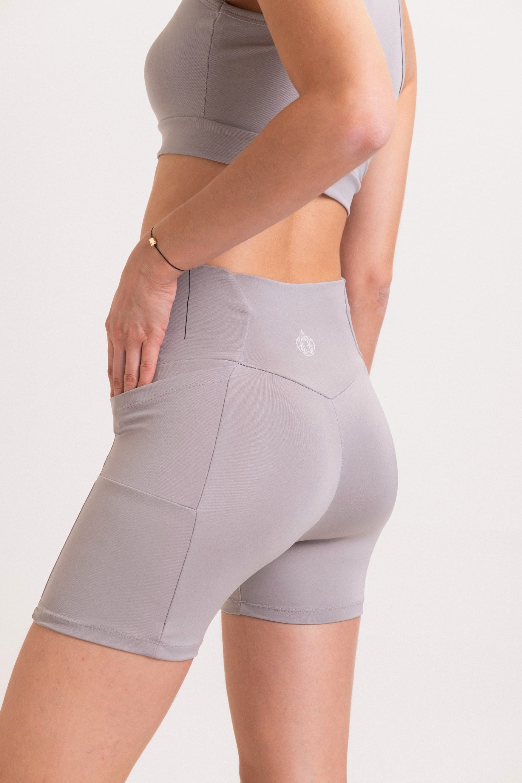 Grey Mini Biker Shorts
