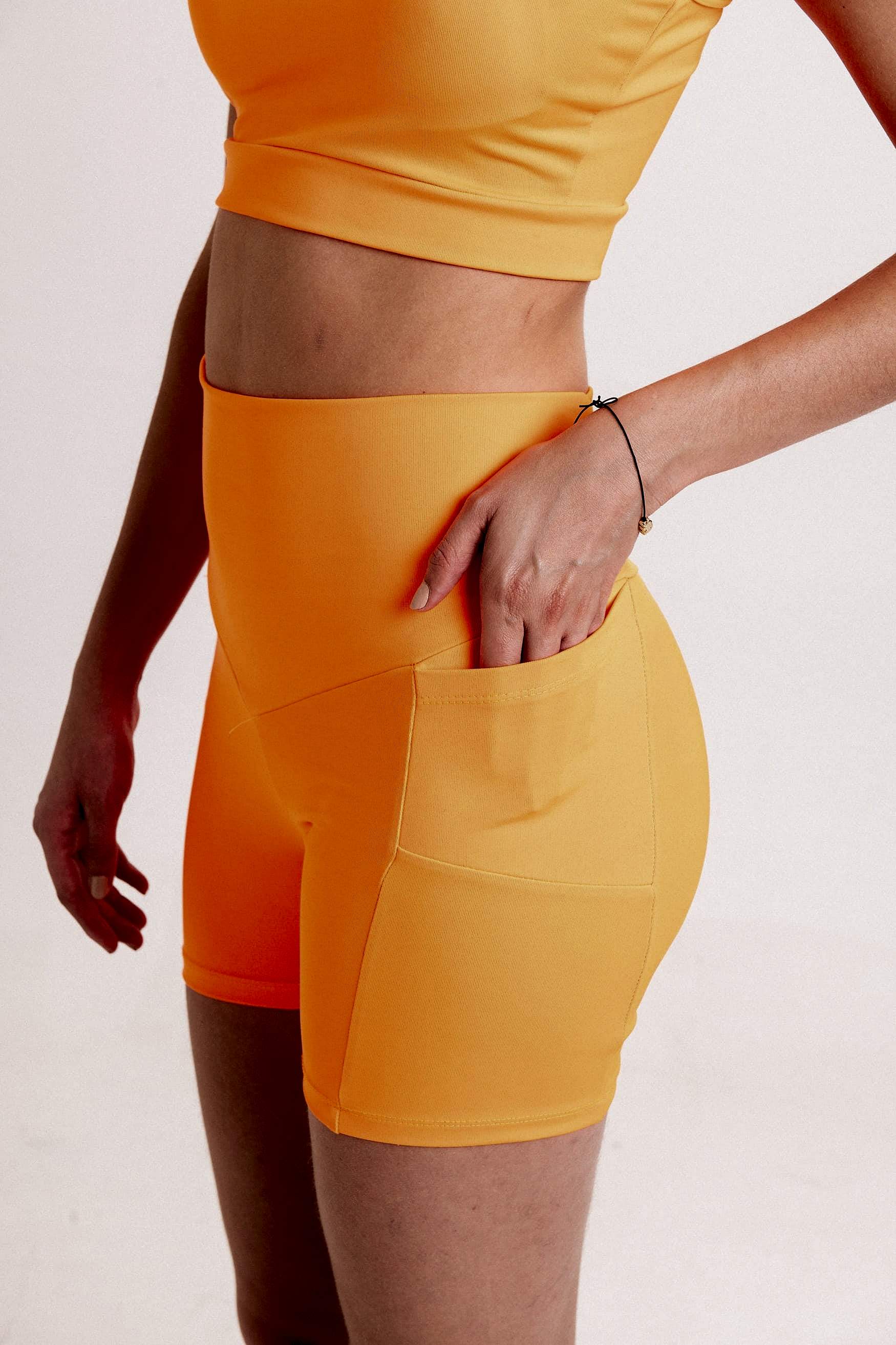 Orange Mini Biker Shorts